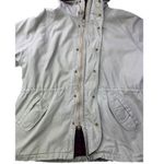 Woolrich Vintage Wool Blanket Lined Hooded Jacket Beige Plaid Lined Womens XL Photo 4