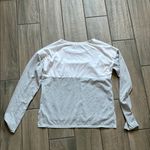 White and Gray Long Sleeve Tee Soft Cotton Blend Size M Photo 3