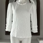 Goldie Pima Cotton Ruffle Trim Tee in White, Size M New w/Tag $125 Photo 1