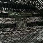 Eddie Bauer  Size XL Wool Cotton Blend Cardigan Fair Isle Stripe Scandi Black Photo 2
