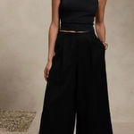 Banana Republic ✨ BLACK LINEN-BLEND CROPPED WIDE-LEG PANTS ✨ Photo 0