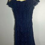 Lulus  navy blue lace open back mini dress Photo 7