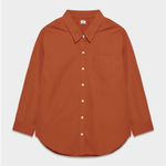 Aritzia New Aritiza Wilfred Free Relaxed Poplin Shirt Copper Red Size Small Photo 0