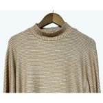 Out From Under Women Rib Sleeve Mock Pullover Stripes Yellow Gold Medium Photo 3