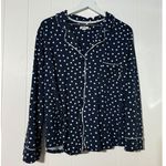 DKNY  Women’s Pajama Set XXL Navy Polka Dot Notch Collar Top & Pants Sleepwear Photo 1