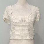 Beige Botany Chic White Knit Crop Top Size M Photo 0