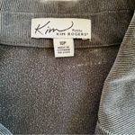 kim rogers  Corduroy Notched Lapel Cord Blazer Jacket Grey Size 10P Photo 6