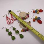 Dress Up Lot Of 4 Costume Earrings Pierced Dangle Drop  Colorful Mix Photo 7