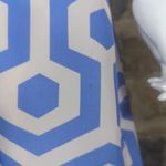 ANNABELLA Dress Geometric Shape Short Sleeve Woman's Size Large Blue White Photo 5