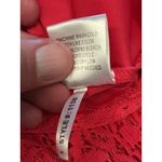 Moral Fiber  Blouse Womens Large Pink Coral Lace Crochet Short Sleeve Boho Top Photo 6