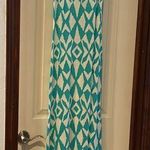 Diosa NWT Boutique Teal & Beige Aztec Tribal Sleeveless Razorback Maxi Dress Small Photo 0