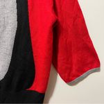 Salon Studio Sweater Color Block Black Red Gray Three Quarter Sleeve Scoop Neck Size L Photo 4