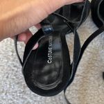 Costume National black open toe suede leather wrap heels Size 8.5 Photo 2