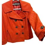 Antonio Melani Women's Orange Wool Blend Pea Coat Size 6 Winter Quiet Luxury Photo 2