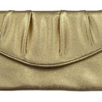 Shimmering Vintage faux leather gold clutch. Photo 0