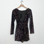 Selfie Leslie Demure Long Sleeve Open Back Dress Sequin Multi size Small Photo 3