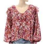 Anthropologie  Love The Label Charisma Ruffle Floral Tunic Top Blouse size XS Photo 0