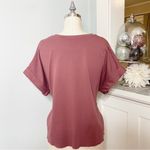 EXPRESS Tie Waist Roll Sleeve Short Sleeve Shirt Pink Small Photo 4