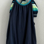 Lululemon Sports Bra Tank Built-In Striped Navy 4 Photo 0