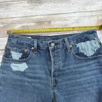 Levi’s Premium 501 90s Jean Shorts 30 (32”) Med Wash Distressed Grunge Western Blue Photo 2