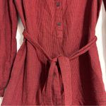 Gap  Long Sleeve Henley Mini Dress in Red Houndstooth Small Holiday Christmas Photo 6