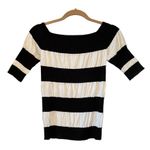 The Limited  Square Neck Wide Striped Black/White Short Sleeve Sweater, Sz S Photo 1