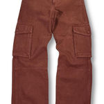 Aritzia TNA Baggy Cargo Pants Rust Red Cotton Utility Style Women's 00 Brown Photo 0