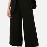 Black High Waist Flair Wide Leg Capri Pants By Equestrian M Medium Photo 0