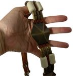 Vintage 80s boho leather metal beaded waist belt Brown Photo 4