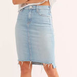 Mother the peg step fray denim skirt size 24 Blue Photo 0