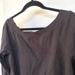 Nation Ltd Nation Wyatt V-Neck Black Sweatshirt Classic Varsity Lounge Quiet Luxury Small Photo 4