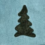 Three Rivers North Woods Trees and Bear Appliqué Teal Denim Shirt Size Small Blue Photo 2