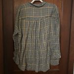 Free People  Break My Stripe Plaid Button Down Shirt Size M Photo 2