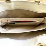 VTG Caprice Patchwork Handbag Snakeskin Leather Retro Ostrich Embossed White Photo 2