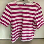 J.Crew NWT  Short Sleeve Striped Button Shoulder Tee Size medium Photo 0