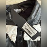 Disturbia Sharon PU Mini Shirt Dress With Charm Size 8 Black NWT Photo 5