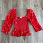 Lovers + Friends Smocked Faye Floral Puff Sleeve Top Photo 4