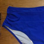 Cupshe Women's  rushed High Waist Bikini Bottoms Size Large Blue Color Photo 2