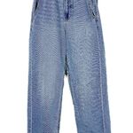 American Eagle Hi-Rise Paperbag Denim Jeans Medium Wash Size 8 SHORT 8S EUC Photo 0