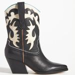 Anthropologie DOLCE VITA  Landen Western Boots Black & White Heeled Cowgirl 9 Photo 0