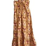 Aerie NWT Floral Braided Halter Top Tiered Maxi Dress Size XS Yellow Photo 0