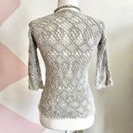 Vintage Crochet Knit Top 2000s Boho Festival Hippie Indie Sleaze Small Gray Photo 2