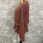 Buckle En Creme Striped Waffle Knit Peplum Top Photo 2