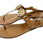 Tory Burch  Tan Leather Thong Sandals Photo 0