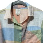 Billabong  Nubby Cotton Blouse M 23.5” P2P Pastel Multi EUC Photo 3