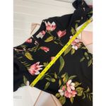 Olivia Matthews  Black & Pink Floral Bell Sleeve Mini Sheath Dress Size S Photo 3