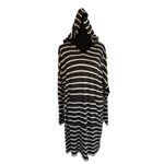 Jones New York NWT  Black White Striped Tunic Hoodie Dress Pocket Woman’s Sz XL Photo 2