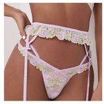 For Love & Lemons NWOT Lilac Rose Lace Hook Garter Belt - Large Photo 0