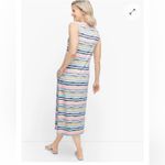 Talbots  Painterly Stripe Henley Midi Dress. Size Medium. Photo 1