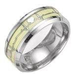 Glow in The Dark silver Heartbeat Ring Photo 0